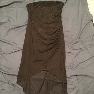 Strapless black beaded dress